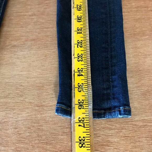 Rag & Bone High Rise Skinny Jeans Women 27 Blue Distressed Dark Wash Stretch - Picture 6 of 13